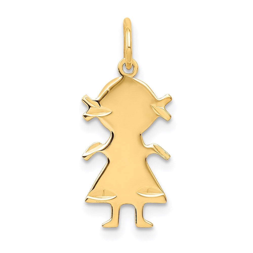 14K Gelbgold 14K.011 Depth Gravierbar Mädchen Charm