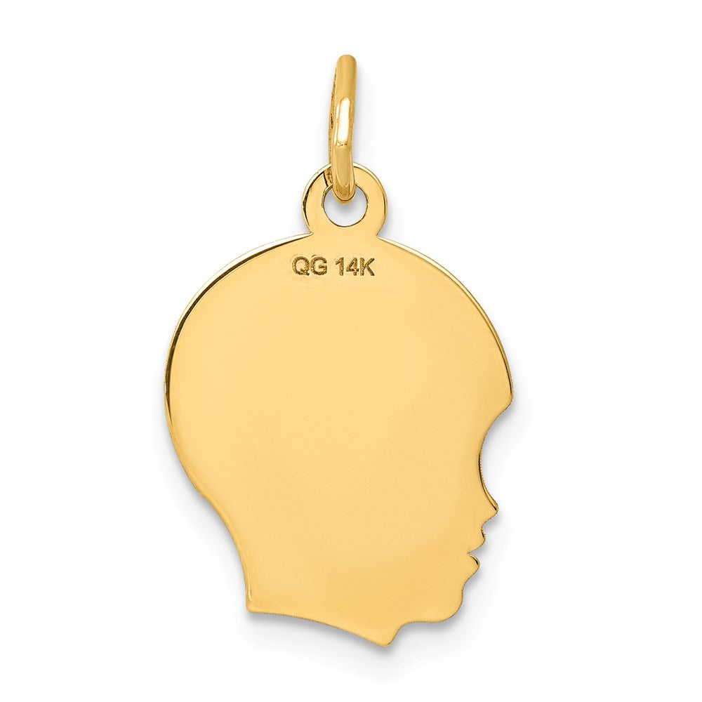 14K Gelbgold 14K.011 Depth Gravierbar Junge Kopf Charm