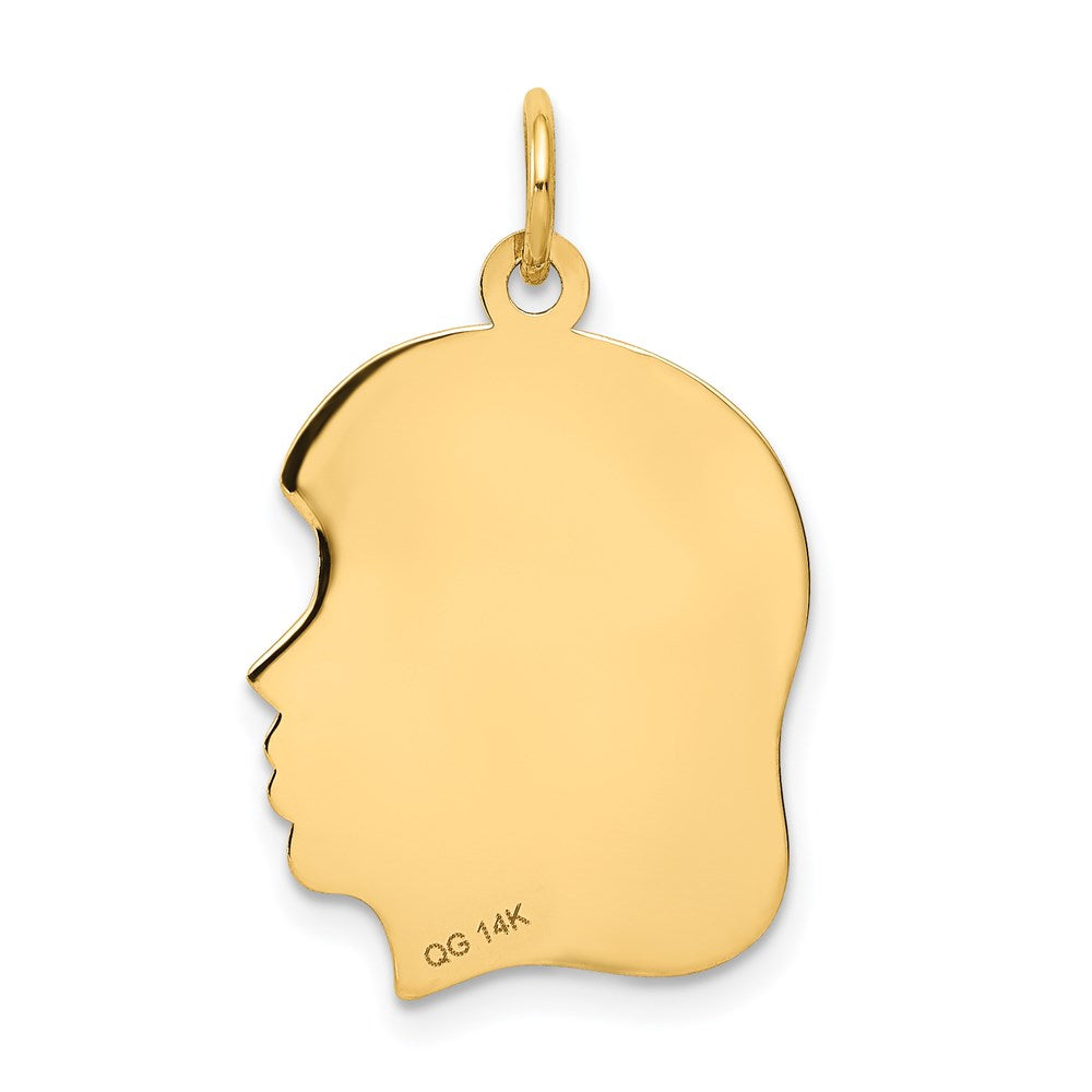 14K Gelbgold 14K.011 Depth Gravierbar Mädchen Kopf Charm