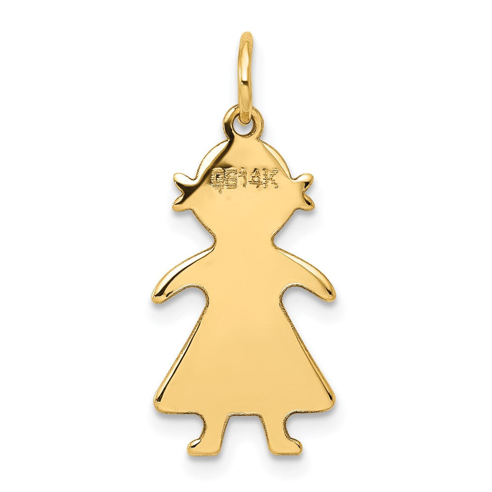 14K Gelbgold 14K.011 Depth Gravierbar Mädchen Charm
