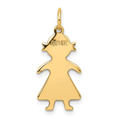 14K Gelbgold 14K.011 Depth Gravierbar Mädchen Charm