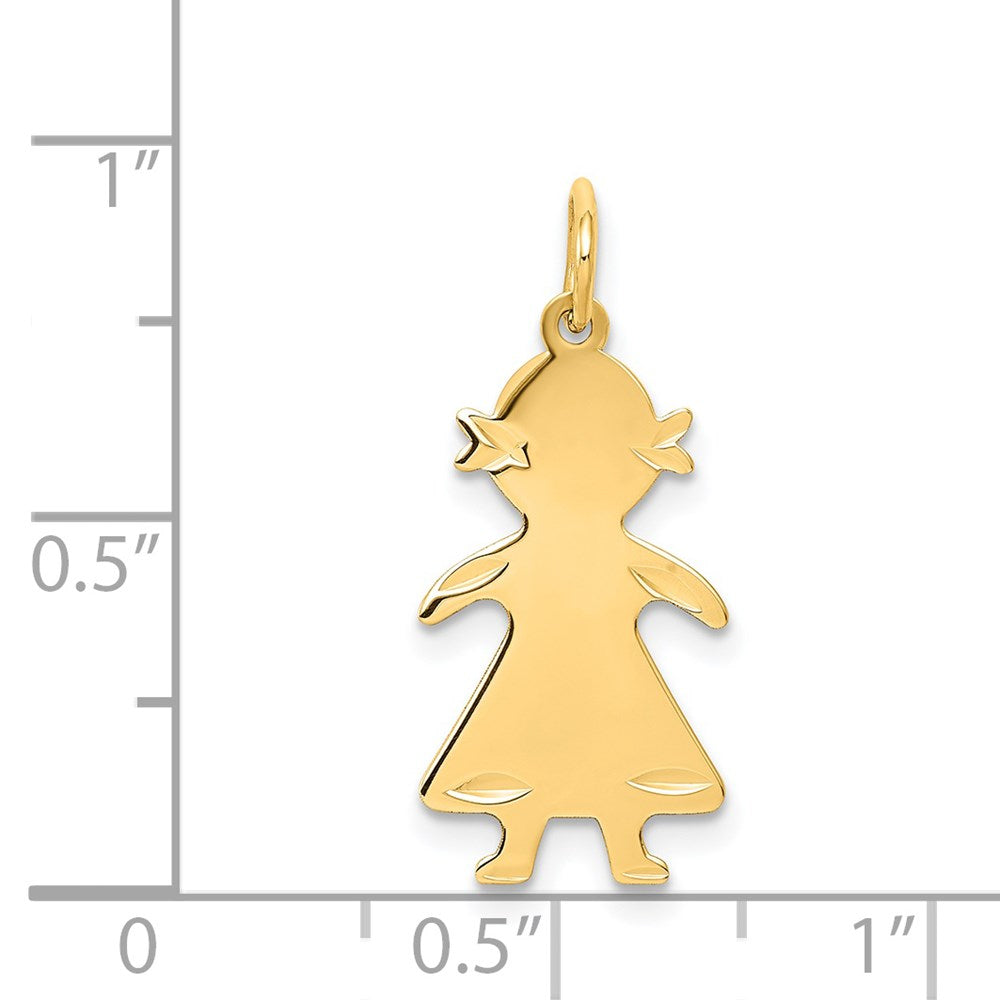 14K Gelbgold 14K.011 Depth Gravierbar Mädchen Charm