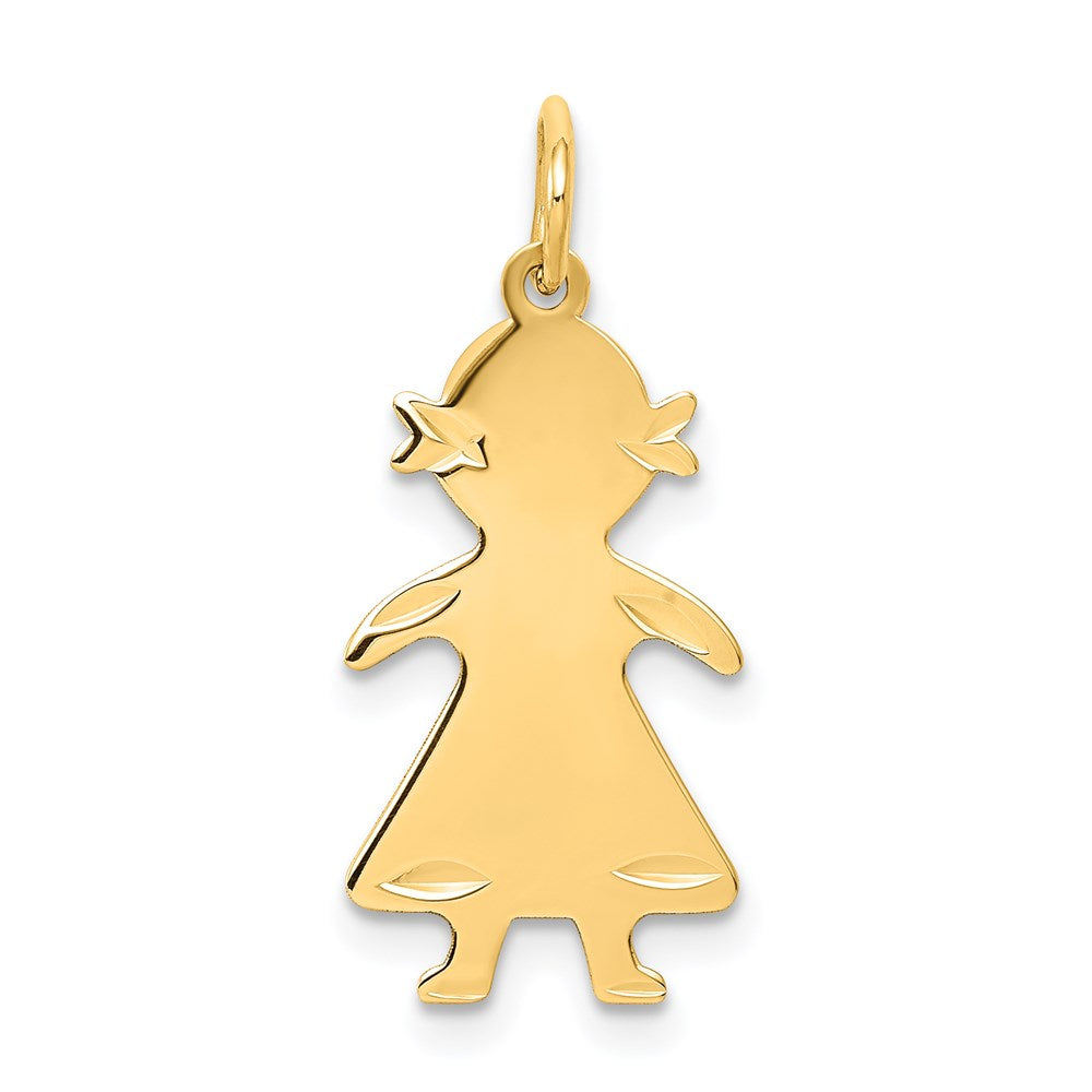 14K Gelbgold 14K.011 Depth Gravierbar Mädchen Charm