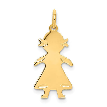 14K Gelbgold 14K.011 Depth Gravierbar Mädchen Charm