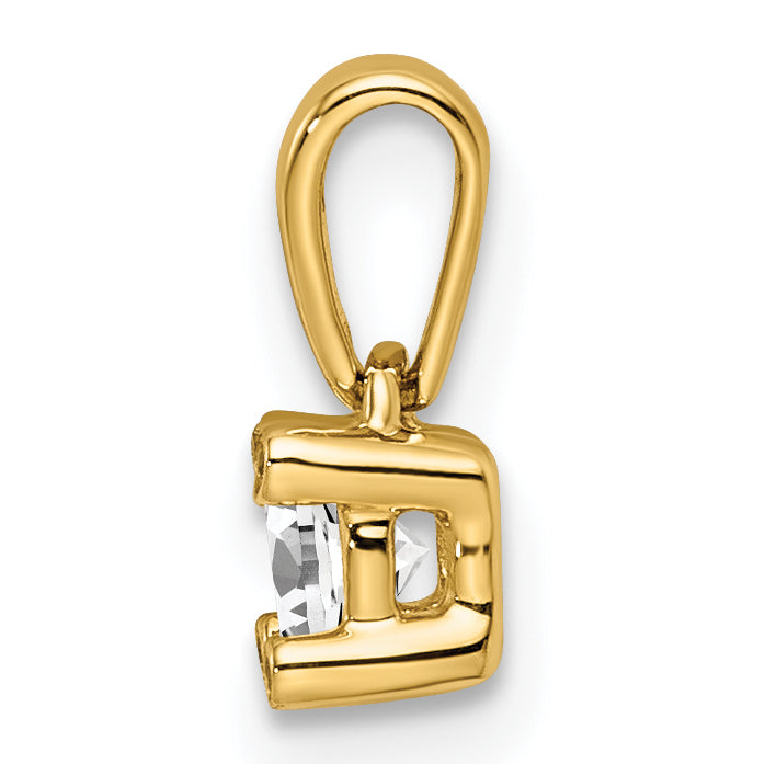 14K Gelbgold Familie Schmuck Diamant Halb-set Anhänger