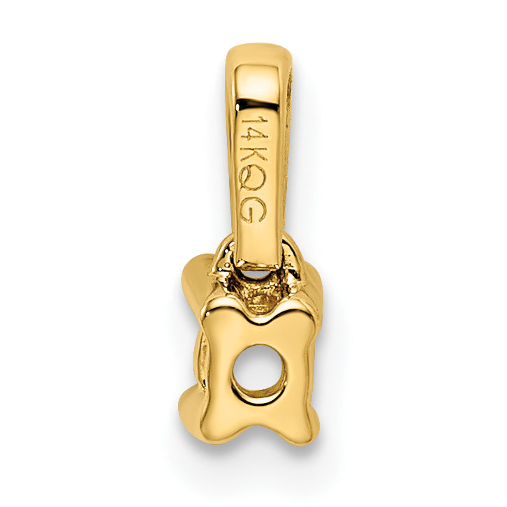 14K Gelbgold Familie Schmuck Diamant Halb-set Anhänger