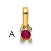 14K Gelbgold Familie Schmuck Diamant Halb-set Anhänger