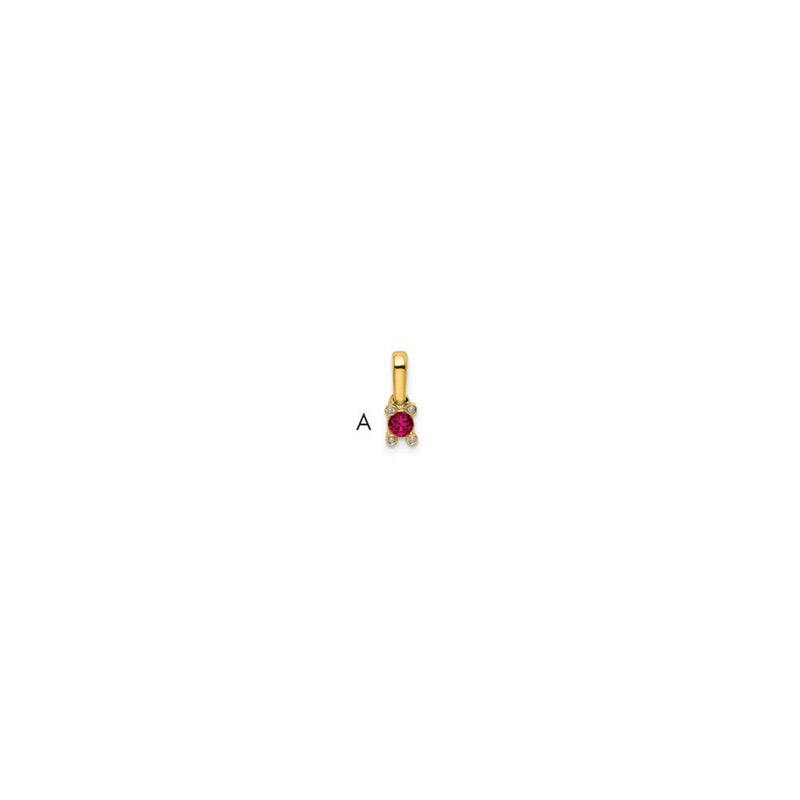 14K Gelbgold Familie Schmuck Synthetisch Stein & Diamant Set Anhänger