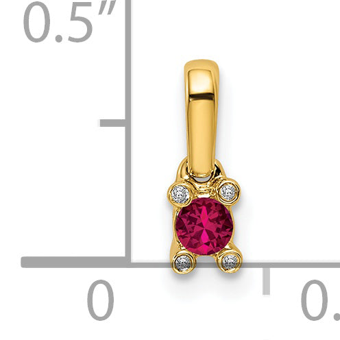 14K Gelbgold Familie Schmuck Diamant Halb-set Anhänger