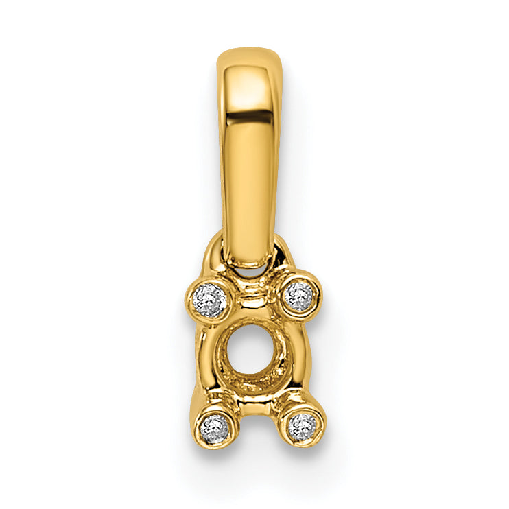 14K Gelbgold Familie Schmuck Diamant Halb-set Anhänger