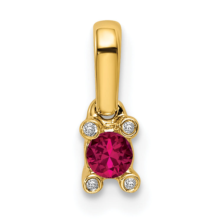 14K Gelbgold Familie Schmuck Diamant Halb-set Anhänger