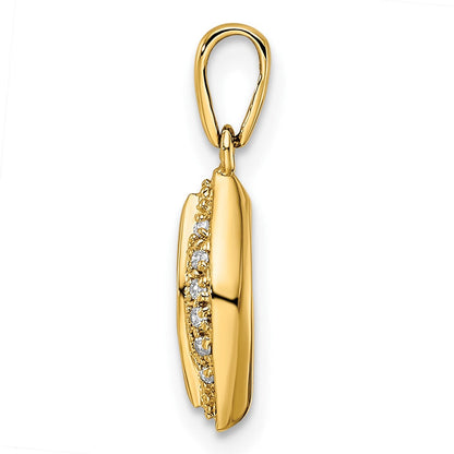 14K Gelbgold Familie Schmuck Diamant Halb-set Anhänger