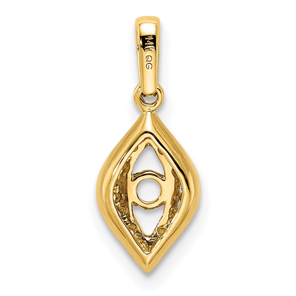 14K Gelbgold Familie Schmuck Diamant Halb-set Anhänger