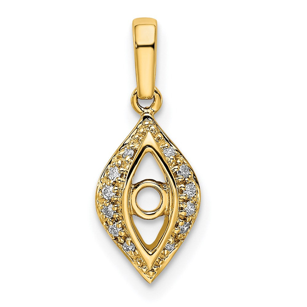 14K Gelbgold Familie Schmuck Diamant Halb-set Anhänger