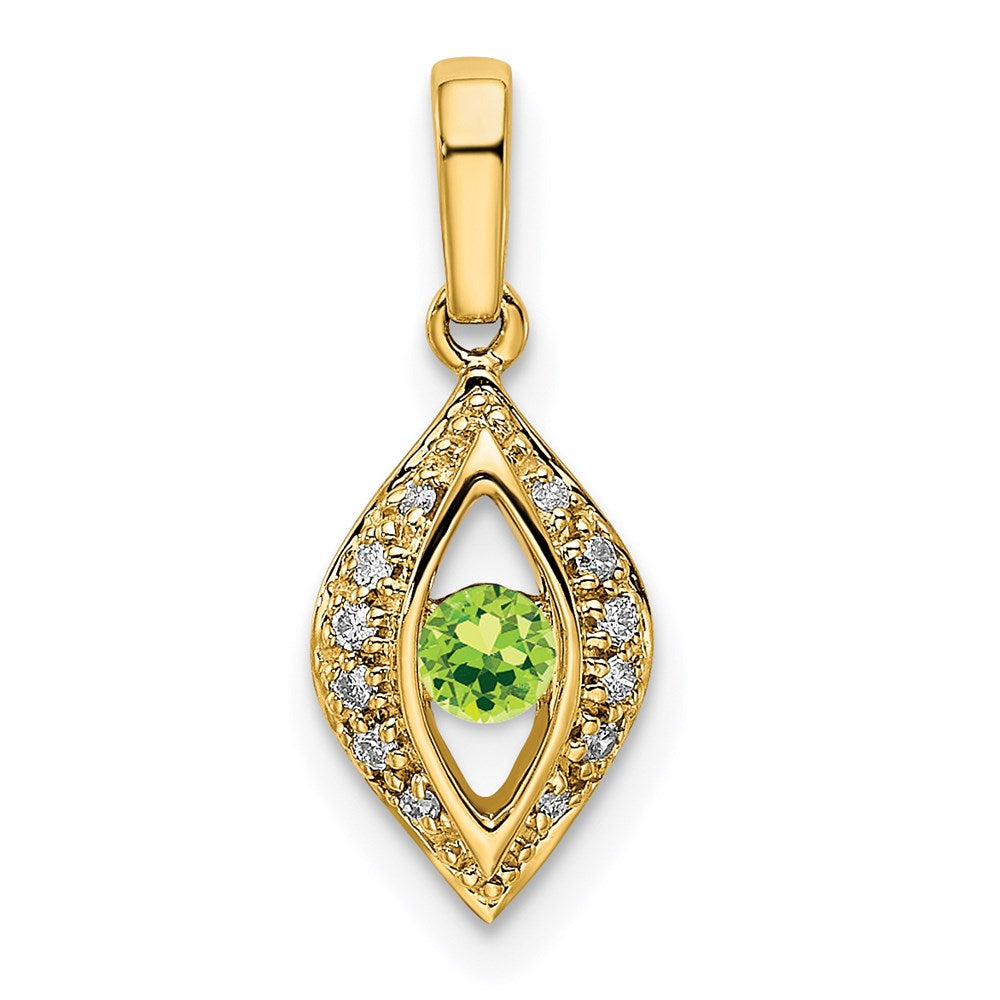14K Gelbgold Familie Schmuck Diamant Halb-set Anhänger