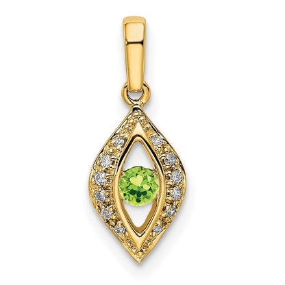 14K Gelbgold Familie Schmuck Diamant Halb-set Anhänger