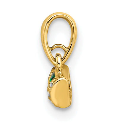 14K Gelbgold Familie Schmuck Diamant Halb-set Anhänger