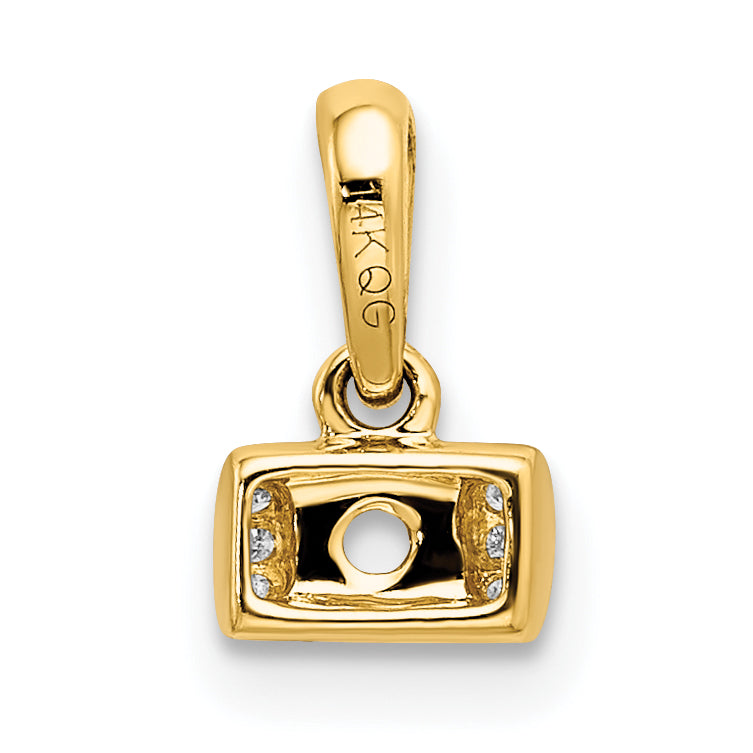 14K Gelbgold Familie Schmuck Diamant Halb-set Anhänger