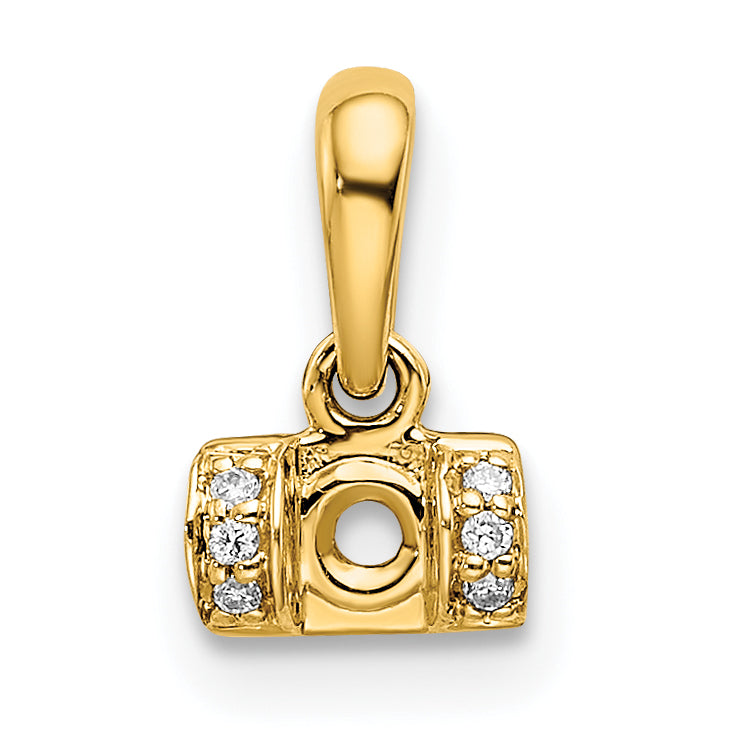 14K Gelbgold Familie Schmuck Diamant Halb-set Anhänger