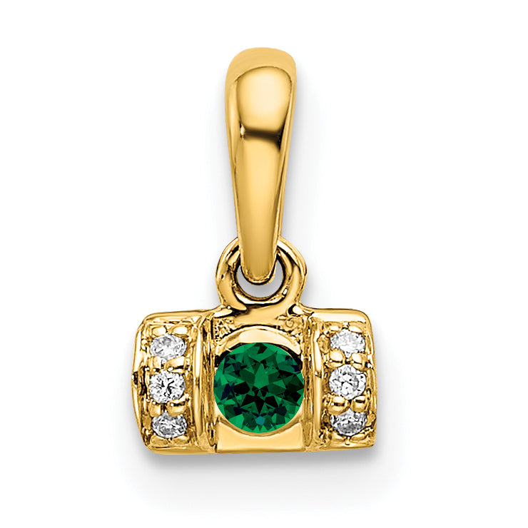 14K Gelbgold Familie Schmuck Diamant Halb-set Anhänger
