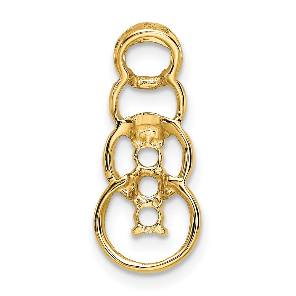 14K Gelbgold 14K 3 Synthetisch Stein Familie Anhänger