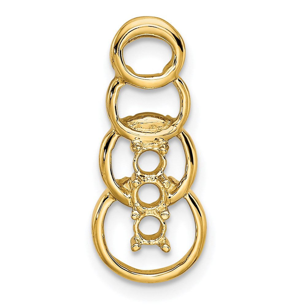 14K Gelbgold 14K 3 Synthetisch Stein Familie Anhänger