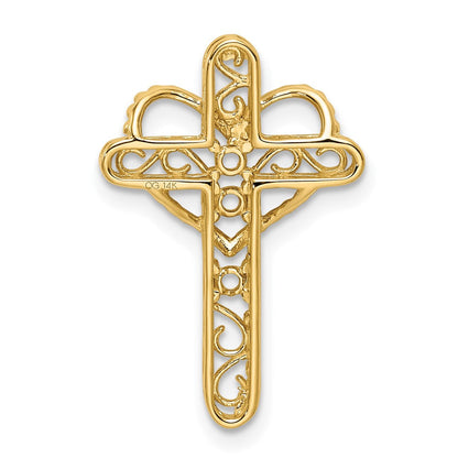 14K Echtgold Drei-Steine-Mutter-Kreuz-Anhänger
