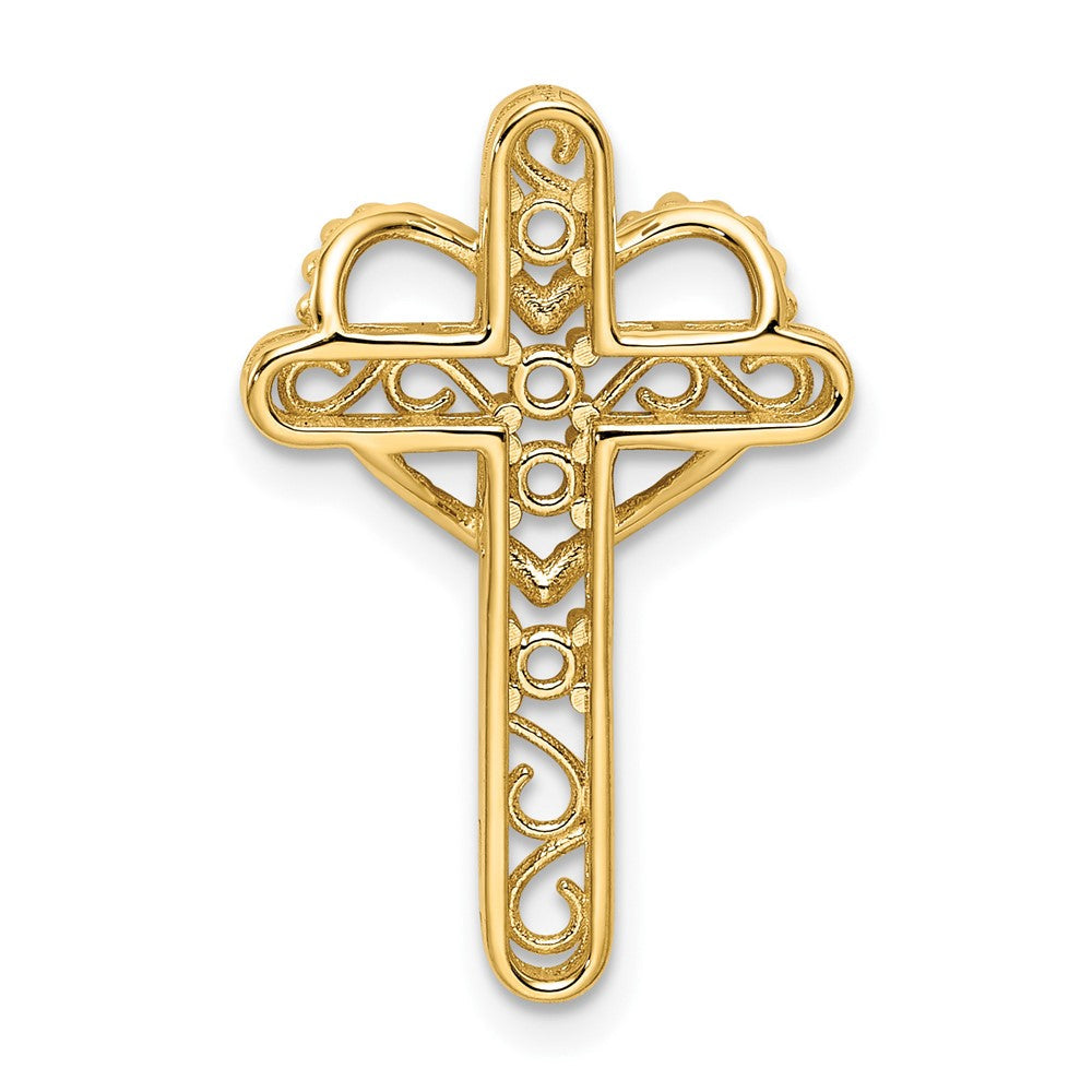 14K Echter 4-Stein-Mutterkreuz-Anhänger