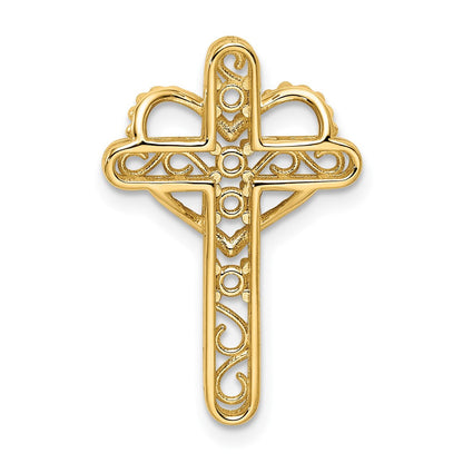 14K Echter 4-Stein-Mutterkreuz-Anhänger