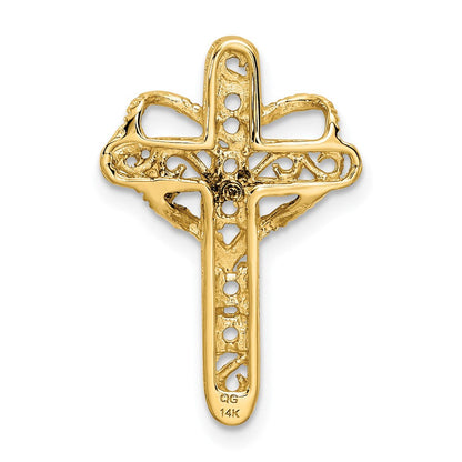14K Echtgold 5-Stein Mutter-Kreuz-Anhänger