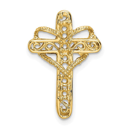 14K Echtgold 5-Stein Mutter-Kreuz-Anhänger