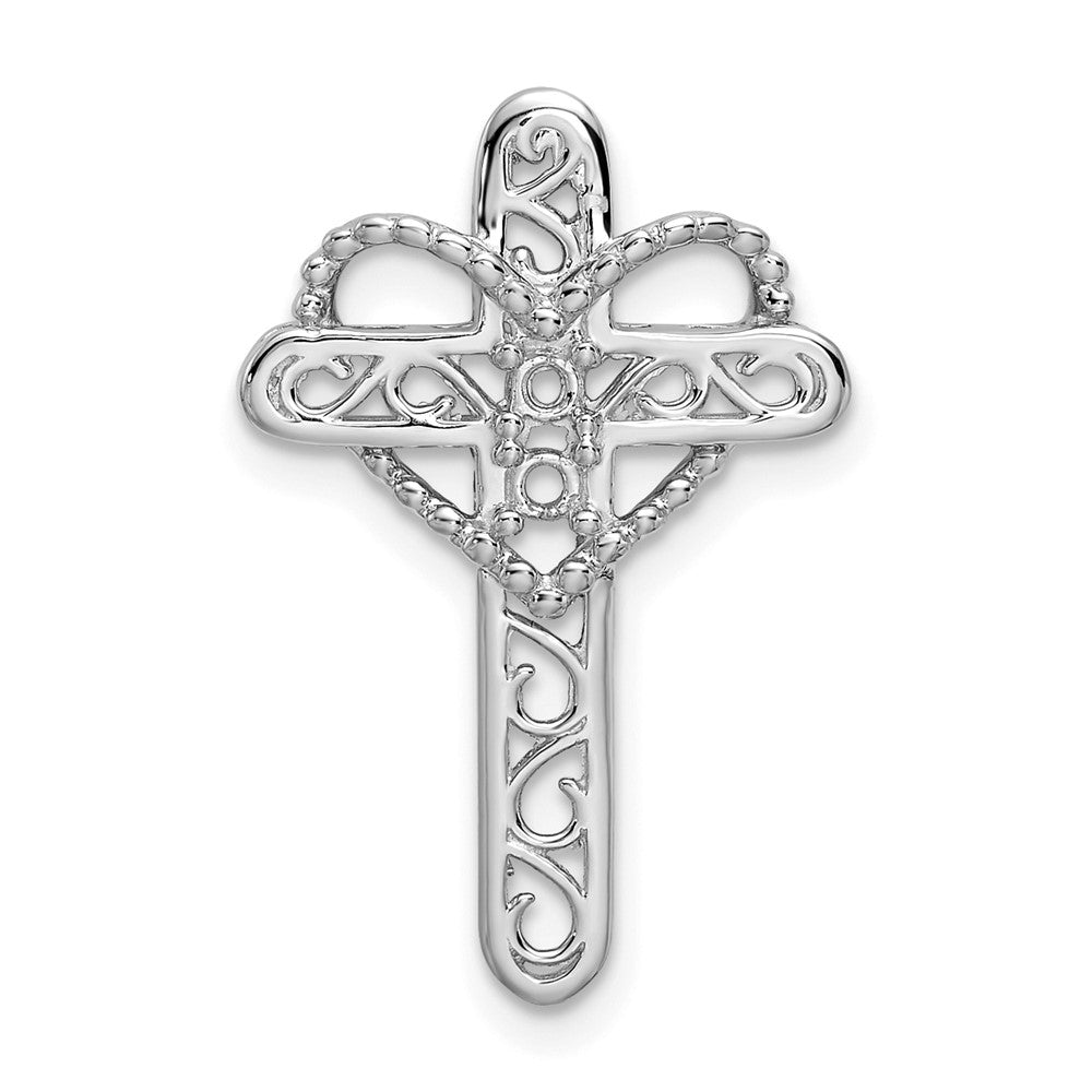 14K Weißgold Kreuz-Anhänger mit synthetischem Muttergeburtsstein