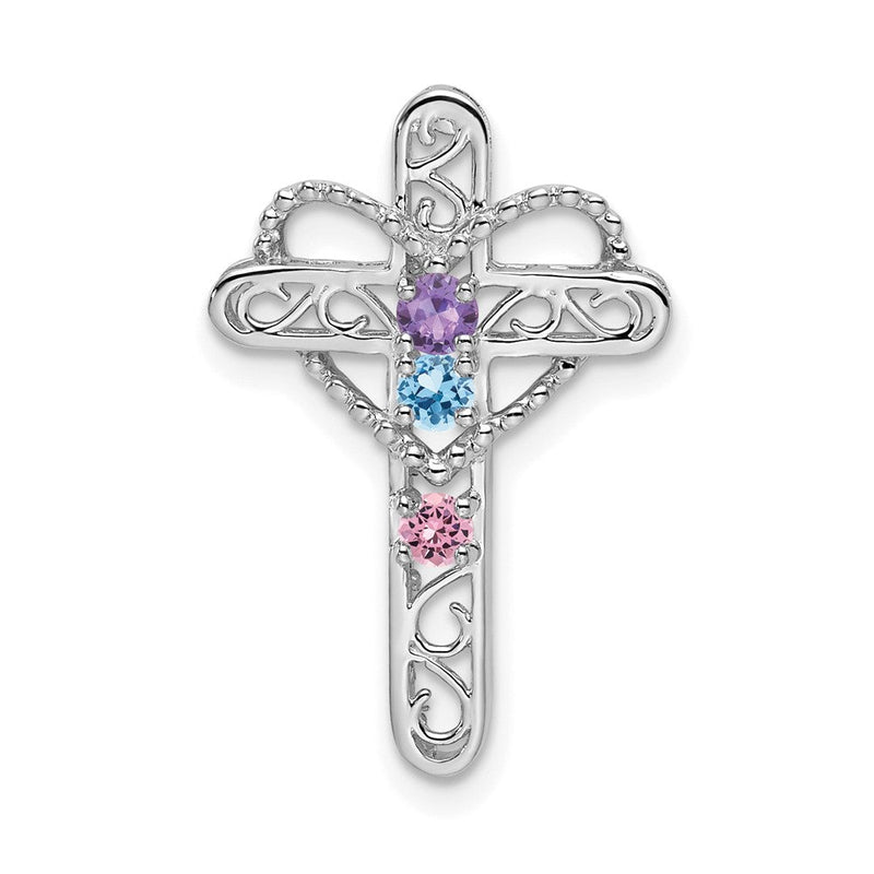 14K Weißgold Echter Mutterkreuz-Anhänger