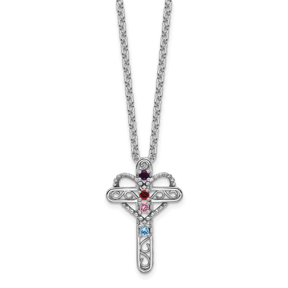 Echter Mutterkreuz-Anhänger aus 14K Weißgold