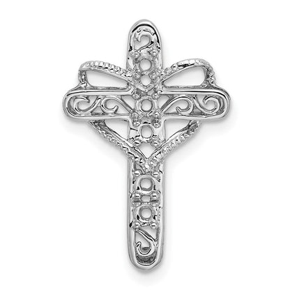 14K Weißgold Kreuz-Anhänger mit echter Mutterperle