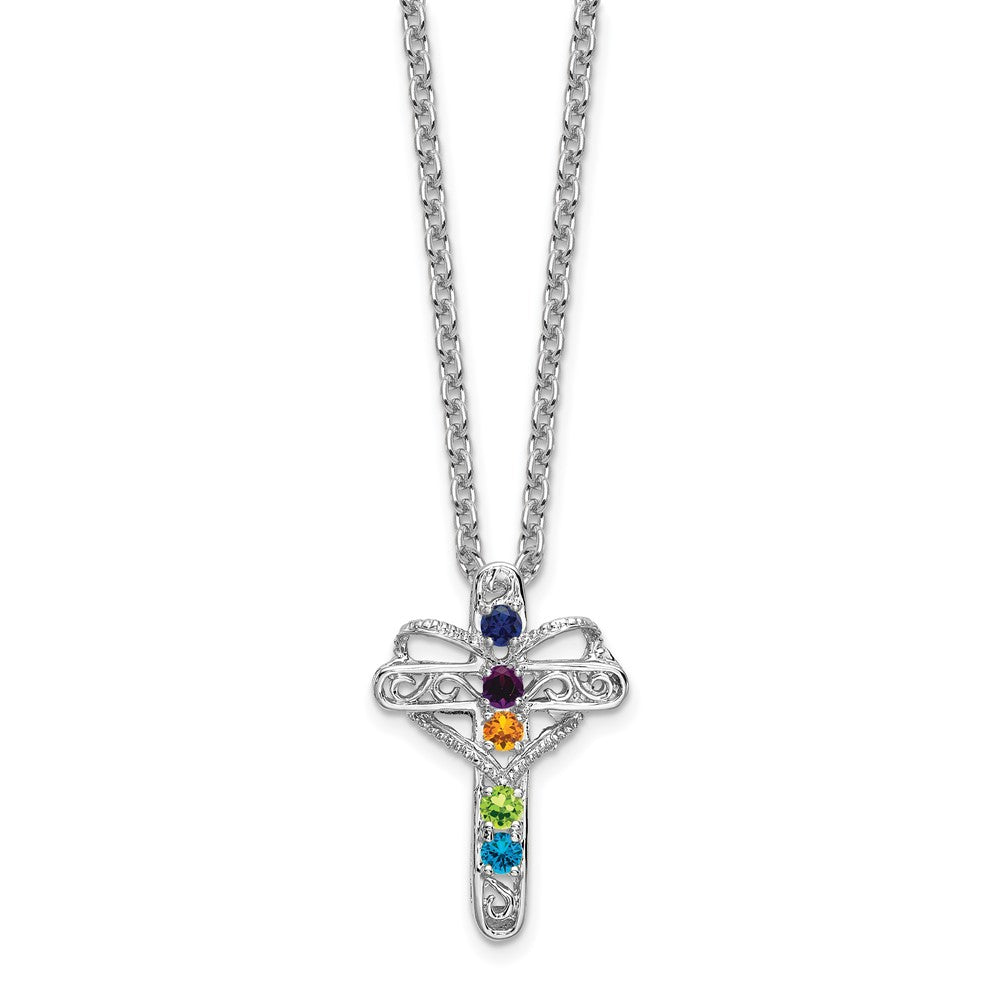 14K Weißgold Kreuz-Anhänger mit echter Mutterperle