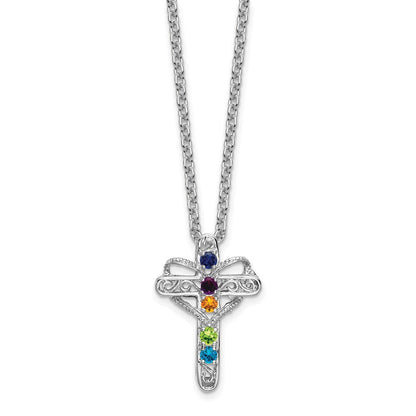 14K Weißgold Kreuz-Anhänger mit echter Mutterperle
