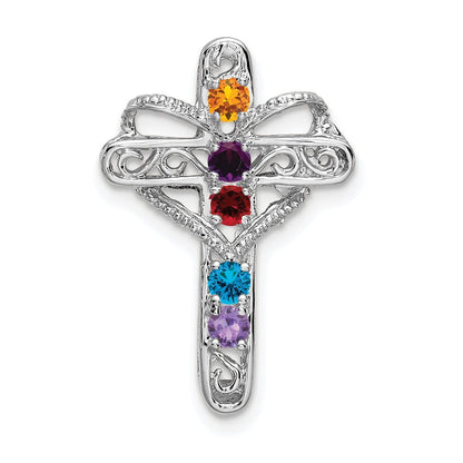 14K Weißgold Kreuz-Anhänger mit echter Mutterperle
