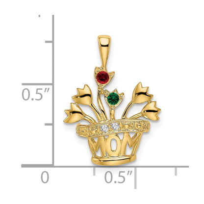 14K Echter AAA-Diamant Anhänger für Mütter