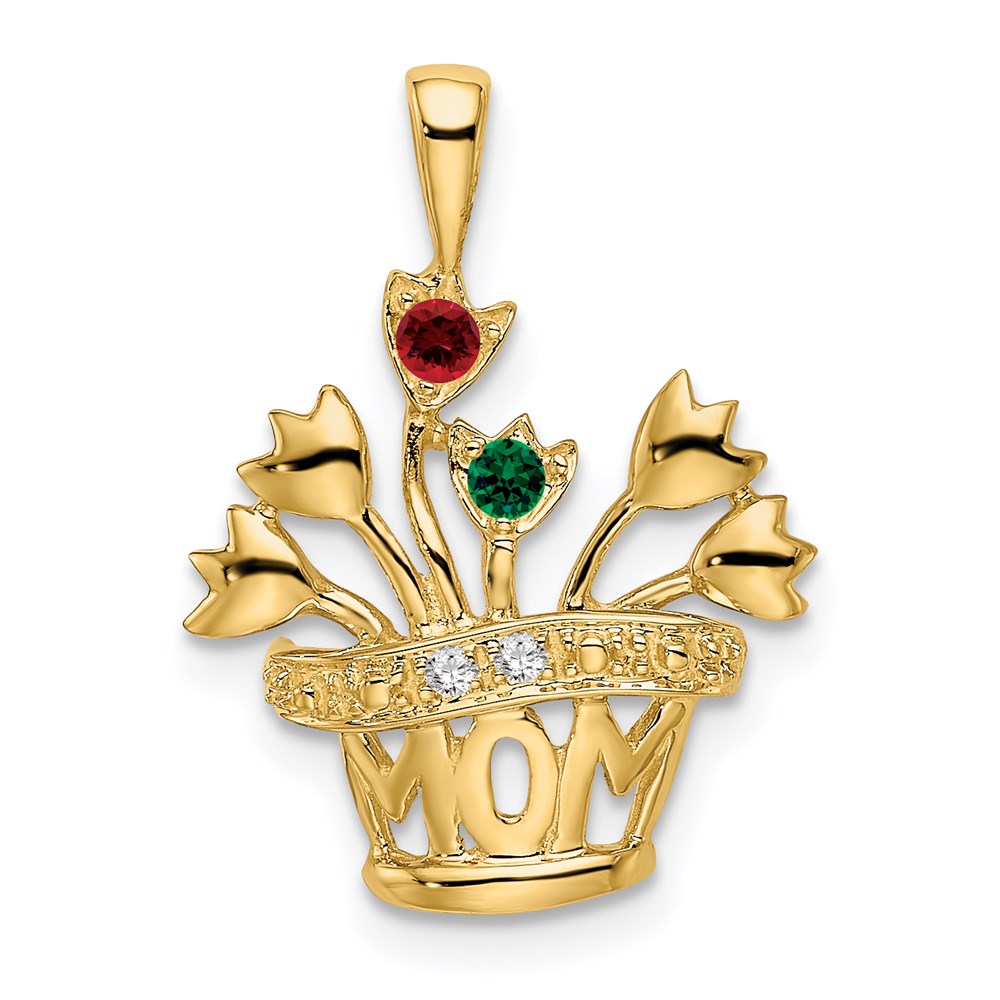 14K Echter AAA-Diamant Anhänger für Mütter