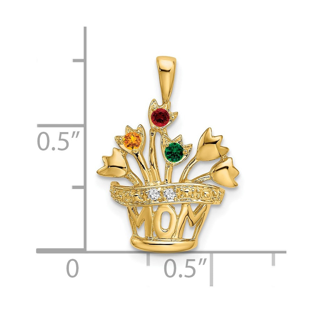 14K Mutter-Anhänger mit echten natürlichen Diamanten