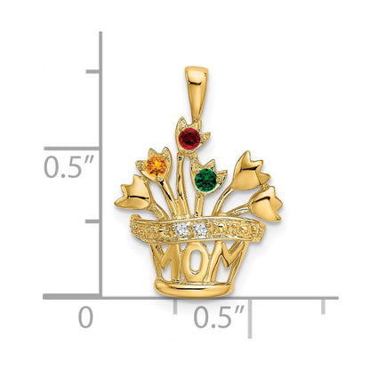 14K Mutter-Anhänger mit echten natürlichen Diamanten