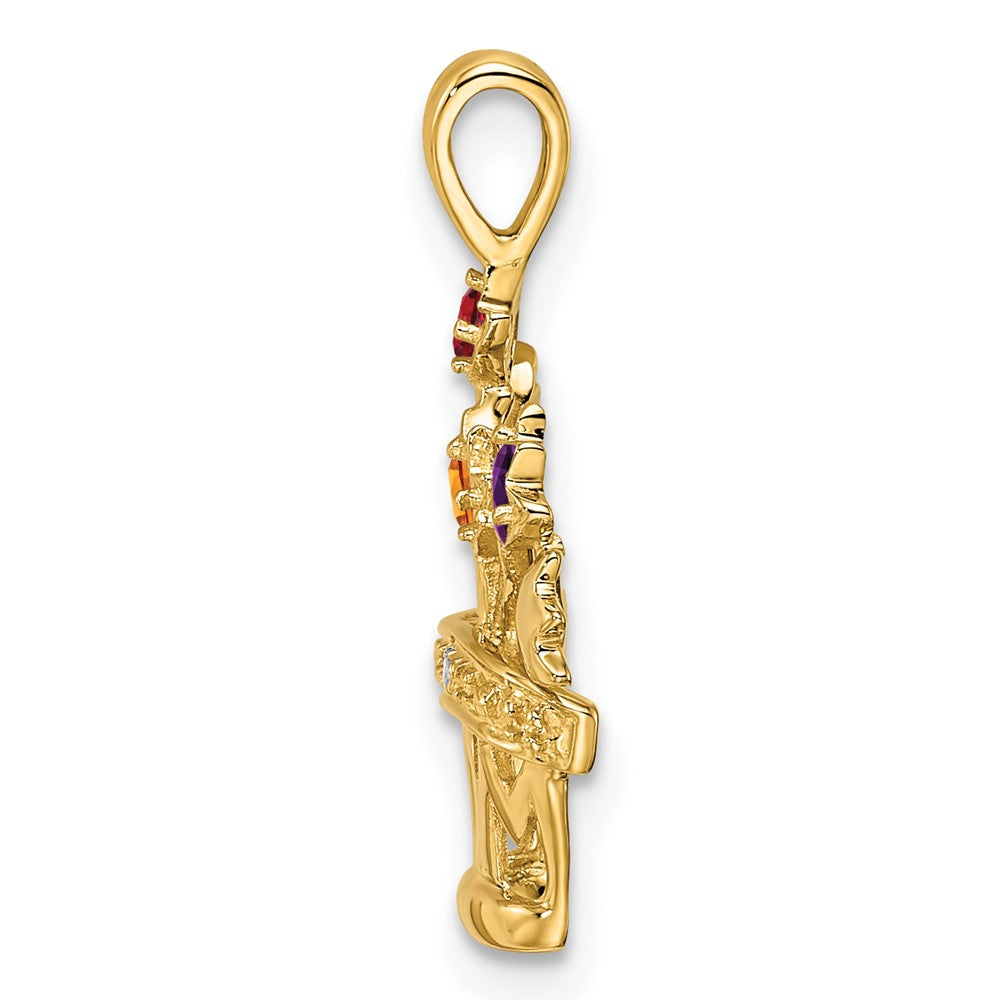 14K Gold Anhänger mit echten AA-Diamanten für Mütter