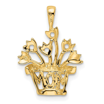 14K Gold Anhänger mit echten AA-Diamanten für Mütter