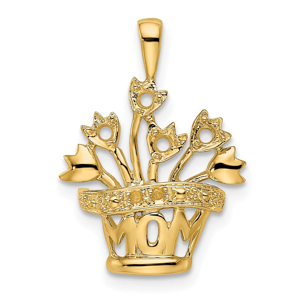 14K Gold Anhänger mit echten AA-Diamanten für Mütter