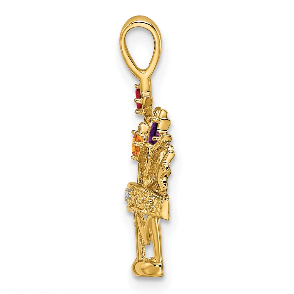 14K Echter Natürlicher Diamant-Mutteranhänger