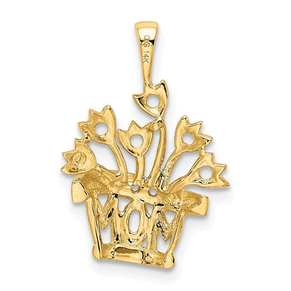 14K Echter Natürlicher Diamant-Mutteranhänger
