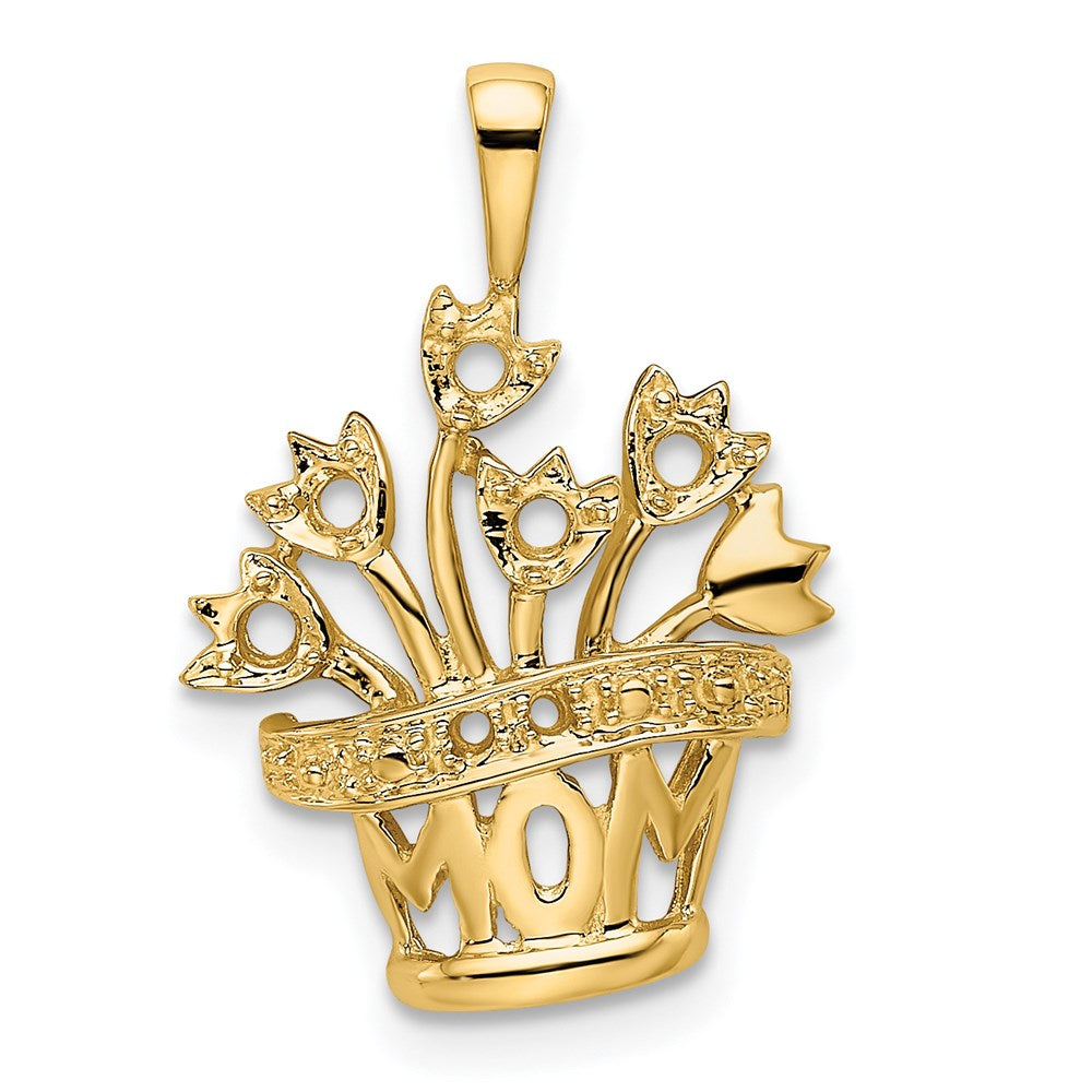 14K Echter Natürlicher Diamant-Mutteranhänger