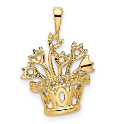 14K Echter Natürlicher Diamant-Mutteranhänger