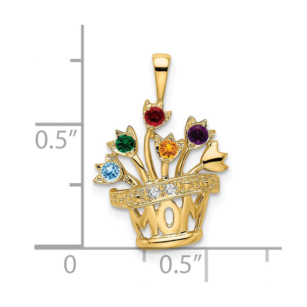 14K Echter Natürlicher Diamant-Mutteranhänger